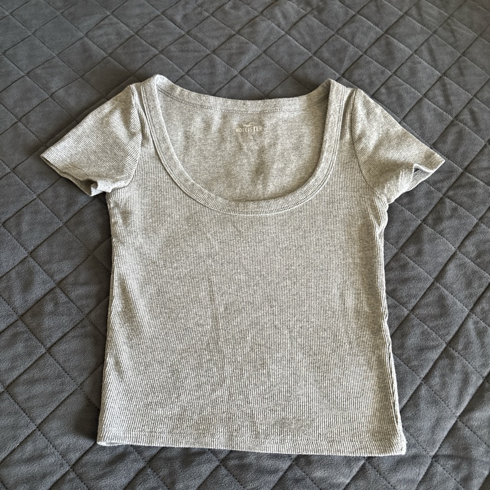 Hollister Gray Fitted Short Sleeve T-Shirt